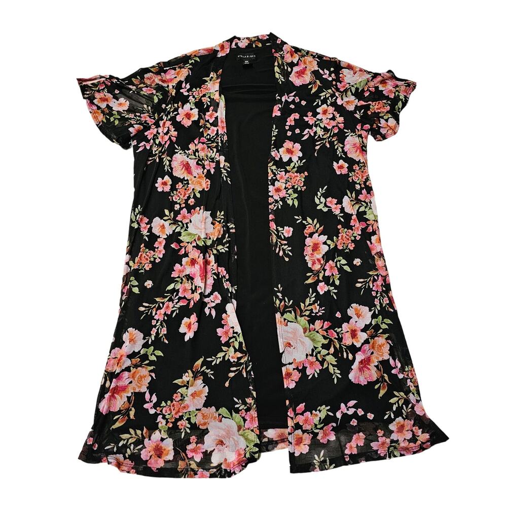 Stella & Julie Size 18W Floral Print Cardigan Dress